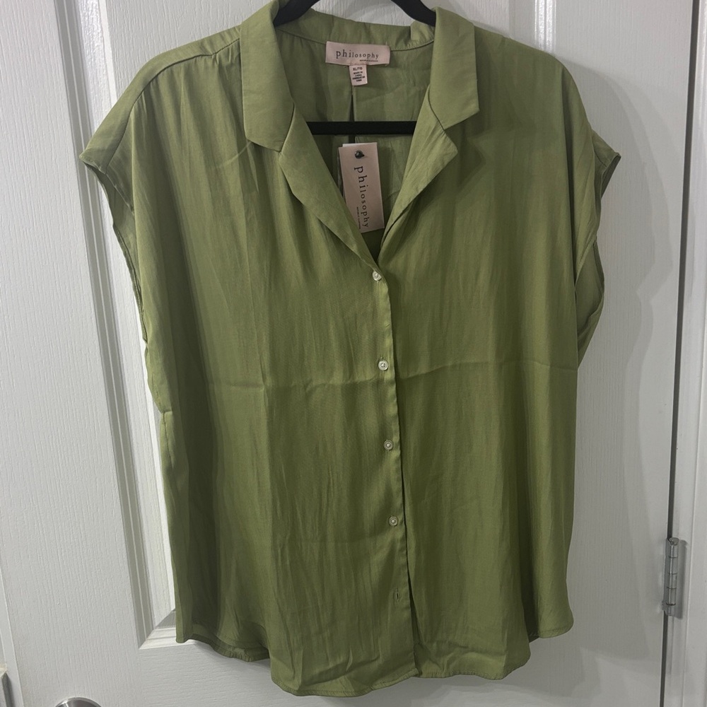Philosophy Green NWT XL Button Down Shirt